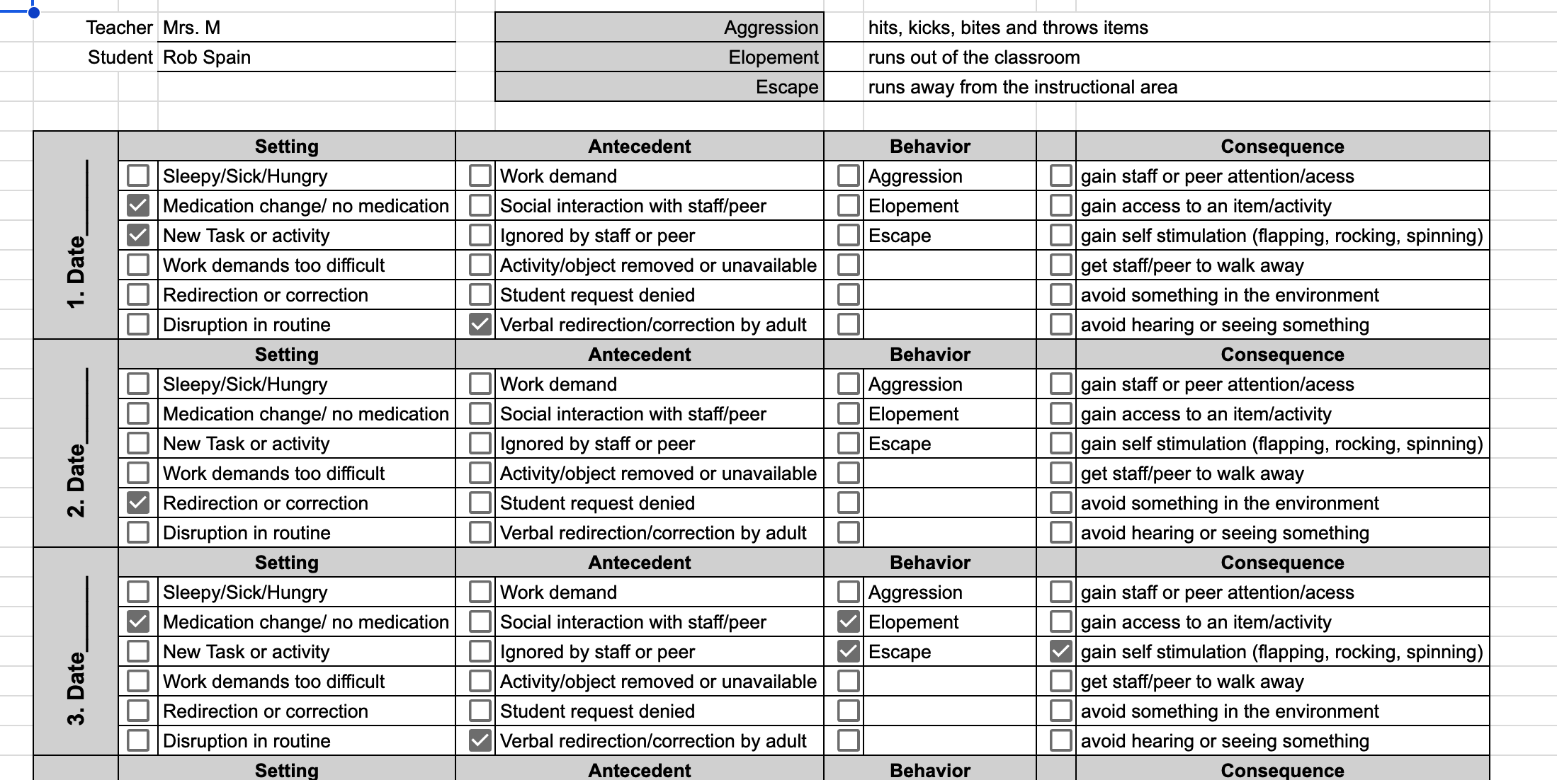 ABC Google Sheets - Customized and Structured